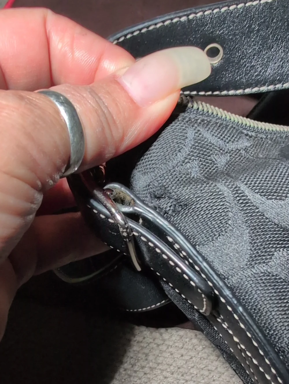 Y2K Coach Black Signature Hobo Jacquard Shoulder Bag C3k-6347